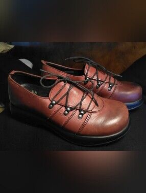 EXC. DANSKO PORTUGAL Women’s Burgundy Leather Lace-Up Oxford Derby SZ. 38/7.5